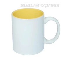 330 ml-es szublimációs bögre sárga belsővel A+ osztály