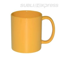 Teljesen színés fényes sárga bögre