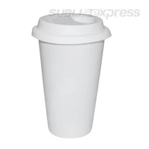 Kerámia ECO fehér pohár bögre fehér fedővel