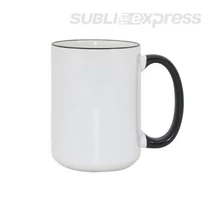 450 ml-es szublimációs bögre fekete füllel