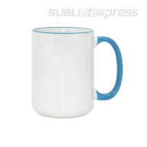 450 ml-es szublimációs bögre világoskék füllel