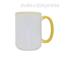 450 ml-es szublimációs bögre sárga füllel