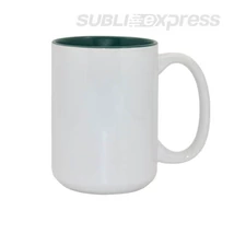 450 ml-es szublimációs bögre zöld belsővel