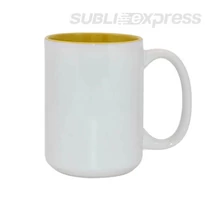 450 ml-es szublimációs bögre sárga belsővel