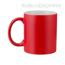 Színváltós matt piros, szublimációs bögre 