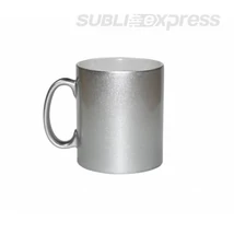 300 ml-es metál ezüst bögre