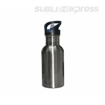 500 ml-es biciklis kulacs szájrésszel és szívószállal ezüst