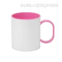 330 ml-es műanyag bögre rózsaszín füllel és belsővel