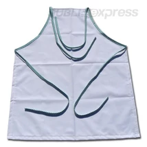 Szublimációs prémium konyhai kötény zöld csíkos varrással