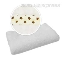 Szublimációs takaró krémszínű barna csillagos szegéllyel