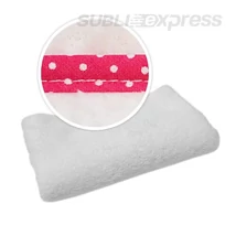 Szublimációs takaró sötétrózsaszín fehér polka pöttyös szegéllyel