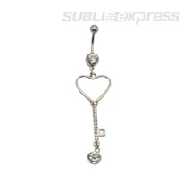 Köldökgyűrű szív alakú szublimációs lemezzel