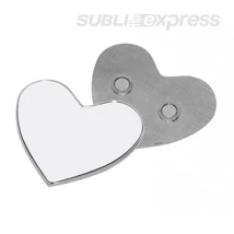 5,4 x 4,8 cm-es szublimációs fém hűtőmágnes szív alakú