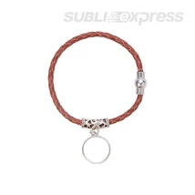 Piros fonott bőr karkötő szublimációs medállal