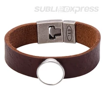 Barna bőr karkötő szublimációs lemezzel