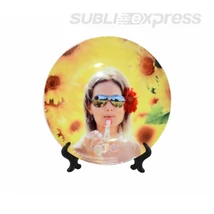 20,5 cm-es szublimációs tányér állvánnyal