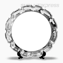 25 cm átmérőjű kör alakú fémtányér állvánnyal