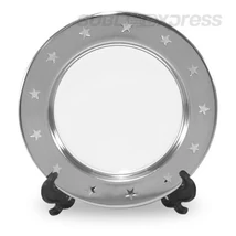 15 cm átmérőjű kör alakú fémtányér állvánnyal