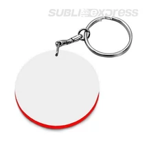 39 mm-es szublimációs kulcstartó fehér piros szegélyes