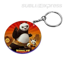 47 mm-es szublimációs kulcstartó fehér kék szegélyes