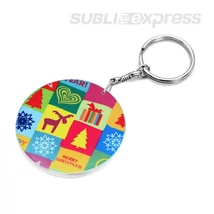 60 mm-es szublimációs kulcstartó fehér