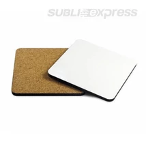 9,5 x 9,5 cm-es MDF és parafa alátét négyzet alakú