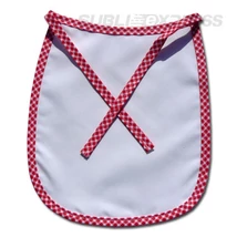 Szublimációs baba előke Prémium piros kockás szegéllyel