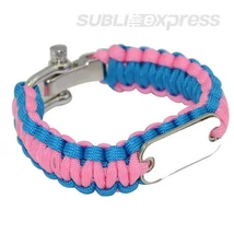 Szublimációs karkötő paracord kék-rózsaszín