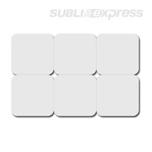 10 x 10 cm-es szublimációs karton és parafa alátét szögletes (6 db-os csomag)