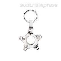 Szublimációs fém kulcstartó ötágú fogaskerék alakú fidget spinnerrel