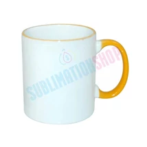 Bögre 3dl színes füllel és peremmel aranysárga