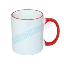 Bögre 3dl színes füllel és peremmel piros