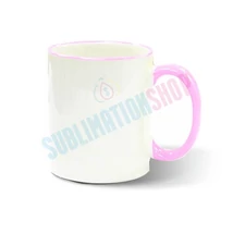 Bögre 3dl színes füllel és peremmel rózsaszín