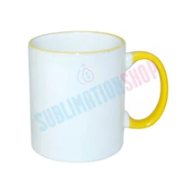 Bögre 3dl színes füllel és peremmel sárga