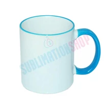 Bögre 3dl színes füllel és peremmel világos kék