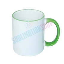 Bögre 3dl színes füllel és peremmel világos zöld