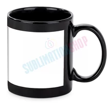 Bögre fekete, fehér csíkban szublimálható