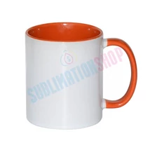 Bögre színes belsővel és füllel narancssárga