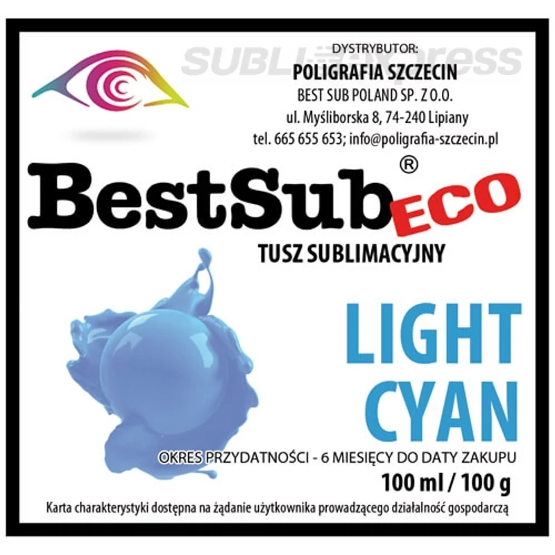 Szublimációs tinta - Best Sub Eco világoscián 100 ml