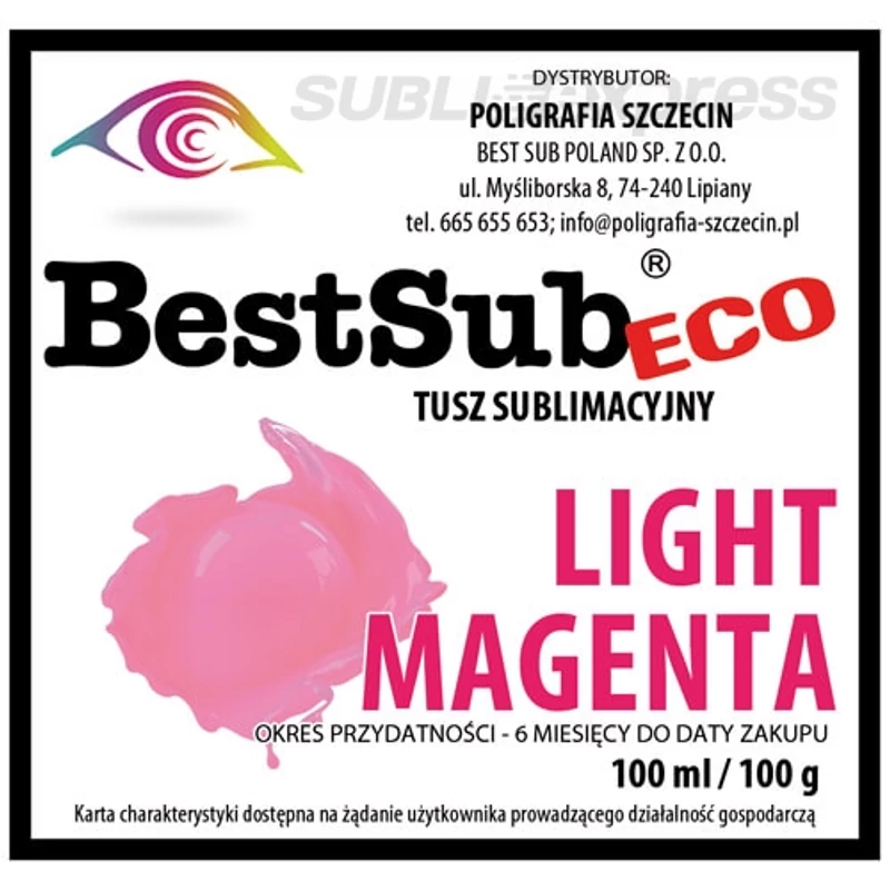 Szublimációs tinta - Best Sub Eco világosmagenta 100 ml