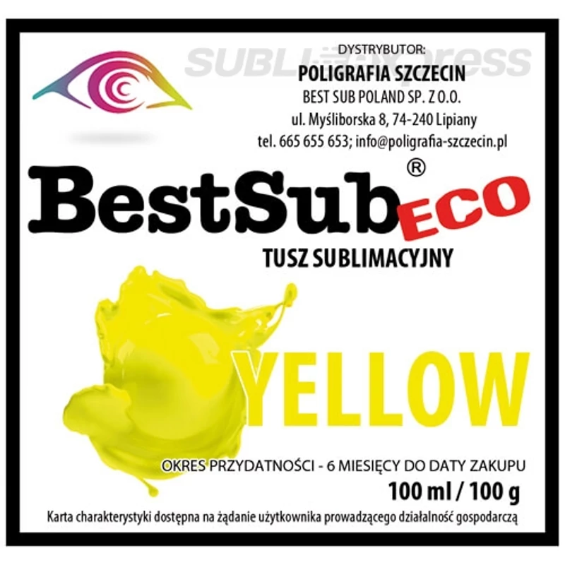 Szublimációs tinta - Best Sub Eco sárga 100 ml