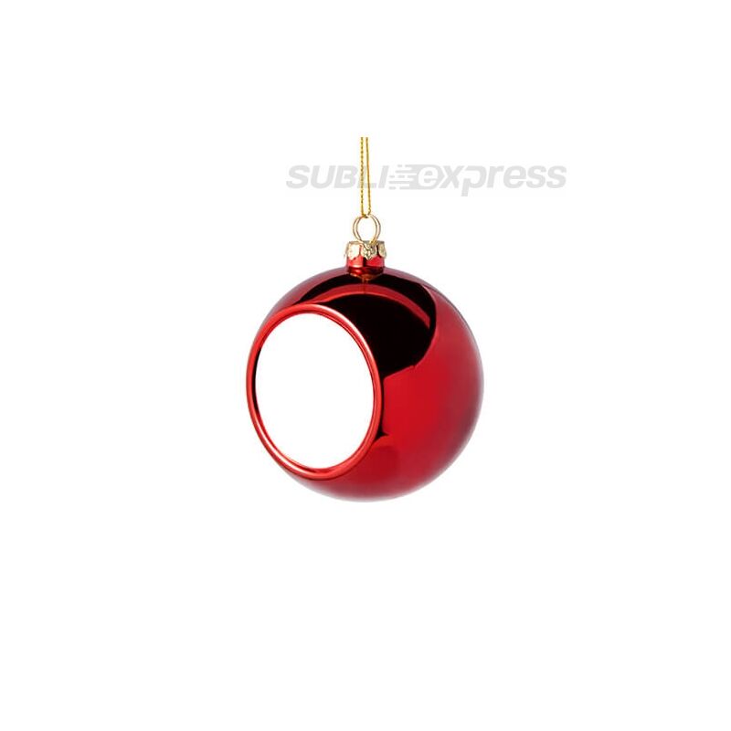 Szublimációs karácsonyfa gömb 8 cm átmérőjű piros színű