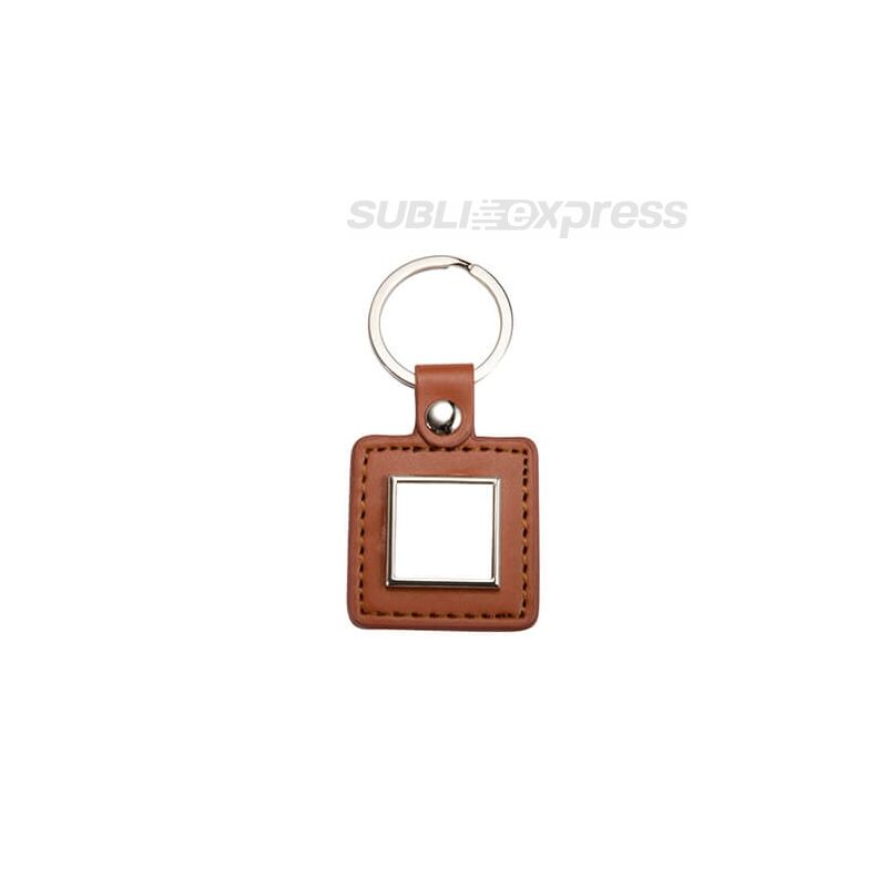 Szublimációs kulcstartó négyzet alakú barna bőr alapon